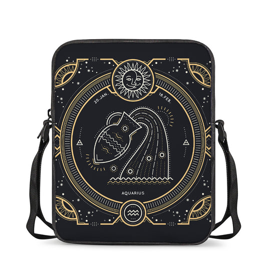 Vintage Aquarius Zodiac Sign Print Rectangular Crossbody Bag