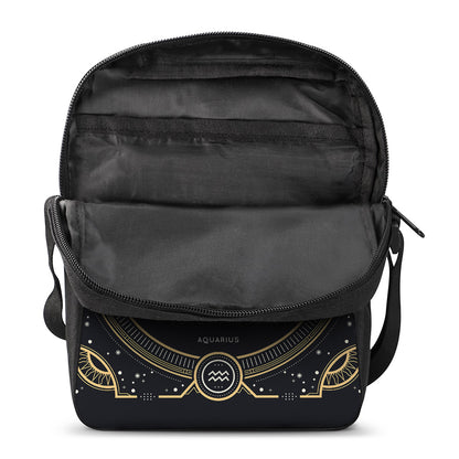 Vintage Aquarius Zodiac Sign Print Rectangular Crossbody Bag
