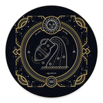 Vintage Aquarius Zodiac Sign Print Round Floor Mat