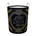 Vintage Aquarius Zodiac Sign Print Round Laundry Basket