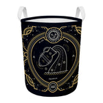 Vintage Aquarius Zodiac Sign Print Round Laundry Basket