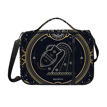 Vintage Aquarius Zodiac Sign Print Shoulder Strap Bible Bag