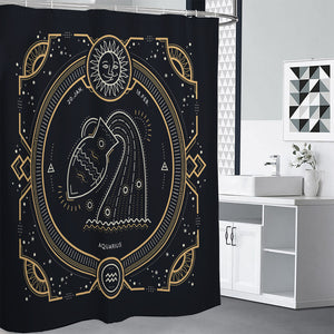 Vintage Aquarius Zodiac Sign Print Shower Curtain