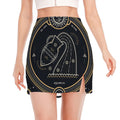 Vintage Aquarius Zodiac Sign Print Side Slit Mini Skirt