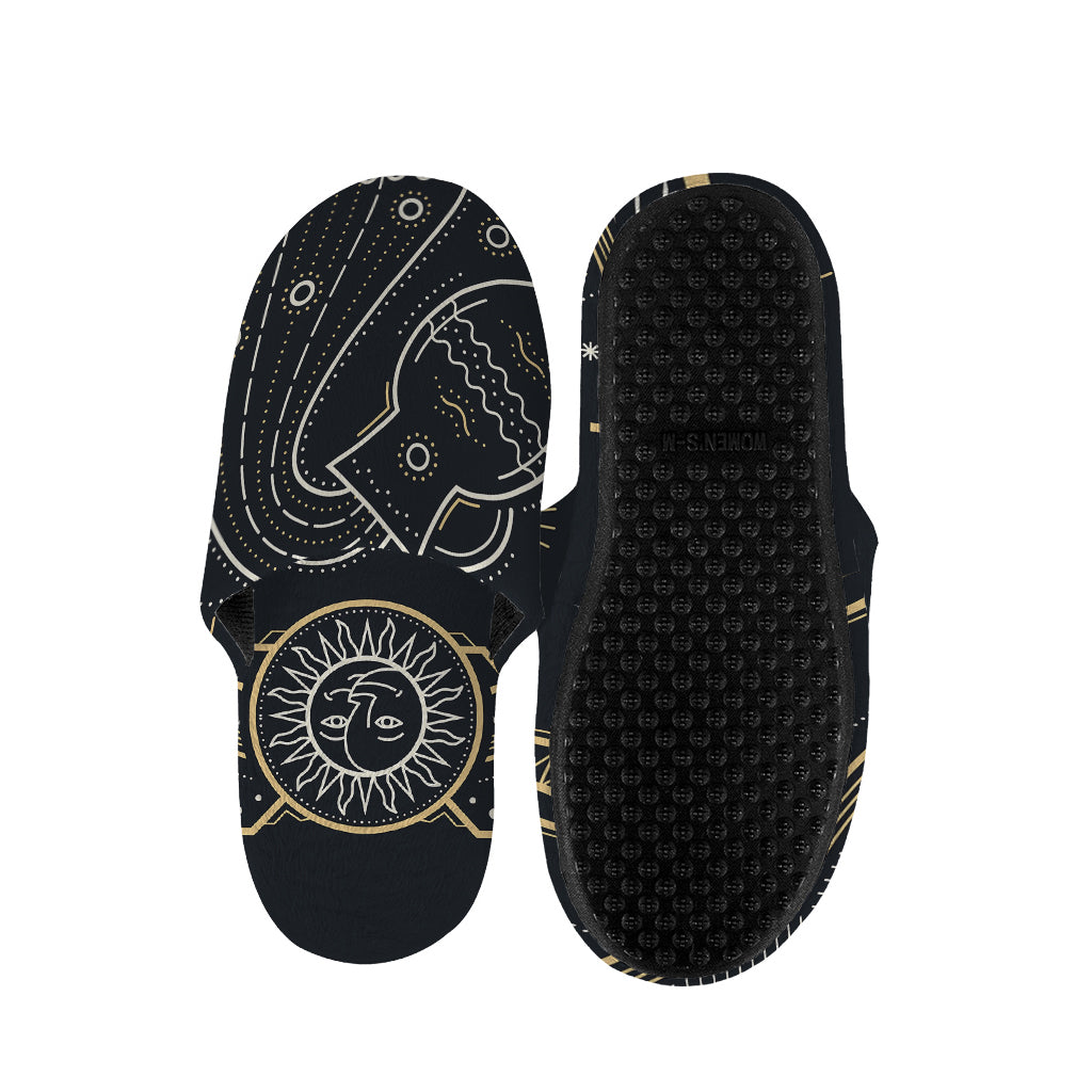 Vintage Aquarius Zodiac Sign Print Slippers