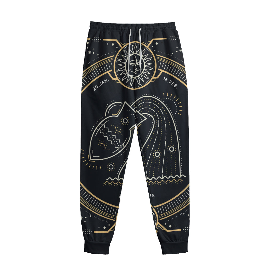 Vintage Aquarius Zodiac Sign Print Sweatpants