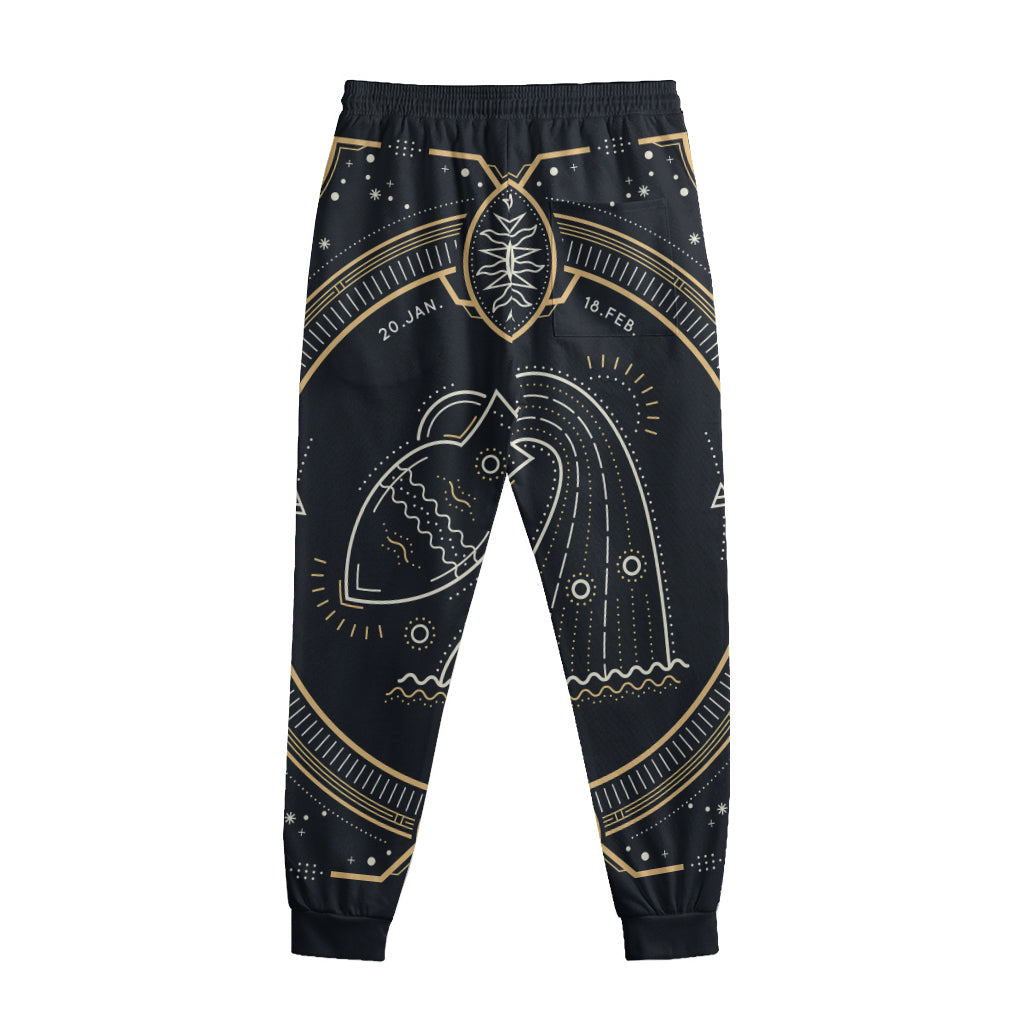 Vintage Aquarius Zodiac Sign Print Sweatpants