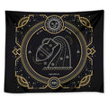Vintage Aquarius Zodiac Sign Print Tapestry