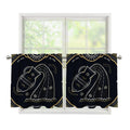Vintage Aquarius Zodiac Sign Print Tier Curtains