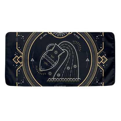 Vintage Aquarius Zodiac Sign Print Towel
