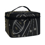 Vintage Aquarius Zodiac Sign Print Travel Makeup Bag