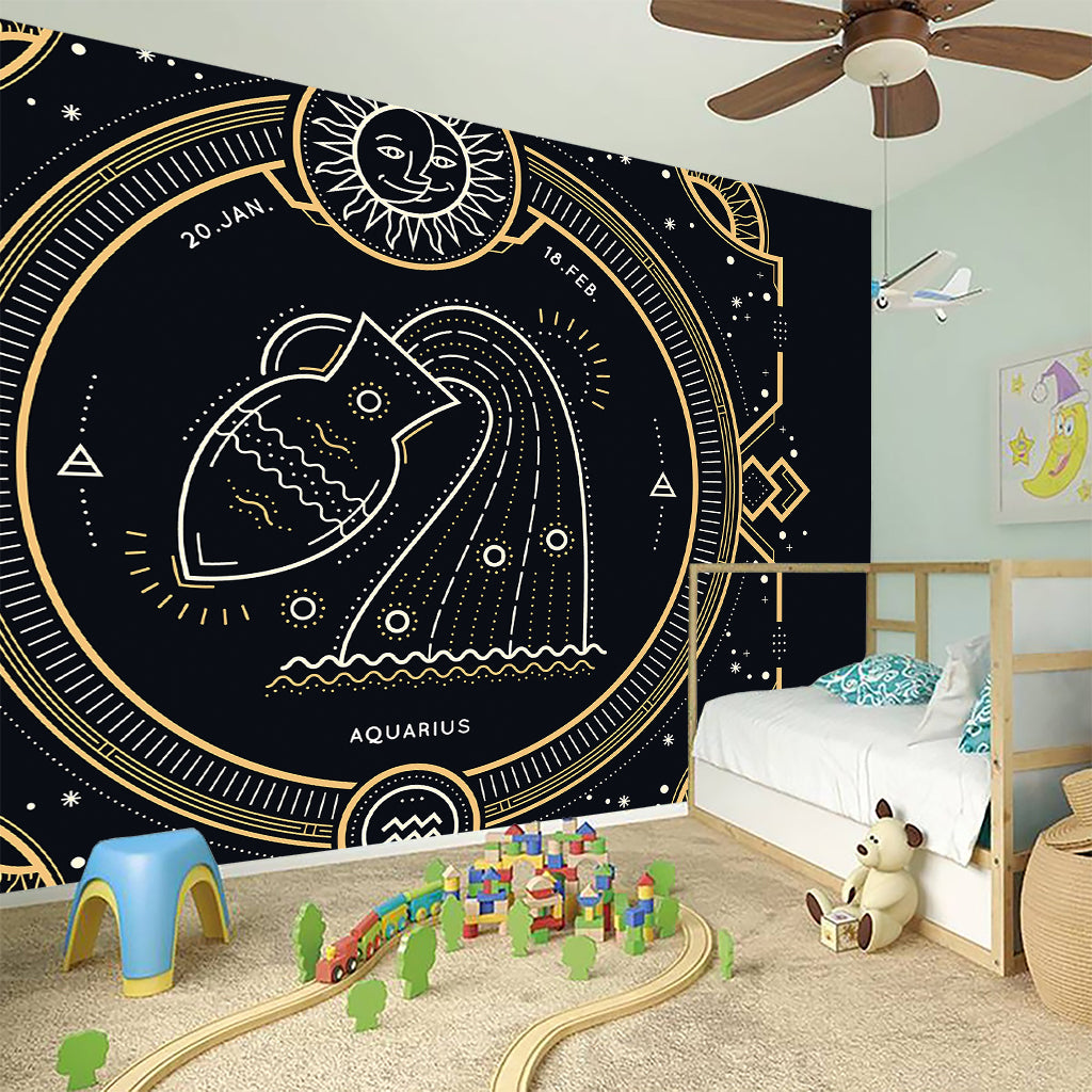 Vintage Aquarius Zodiac Sign Print Wall Sticker