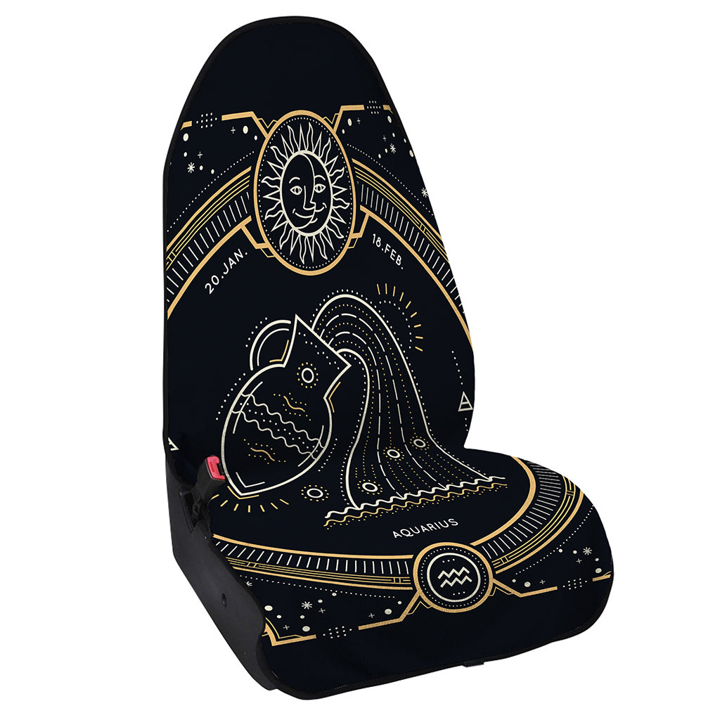Vintage Aquarius Zodiac Sign Print Waterproof Car Seat Cover