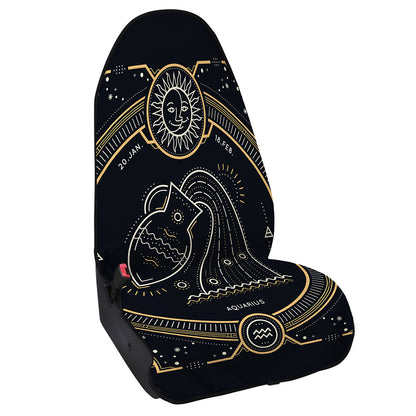 Vintage Aquarius Zodiac Sign Print Waterproof Car Seat Cover