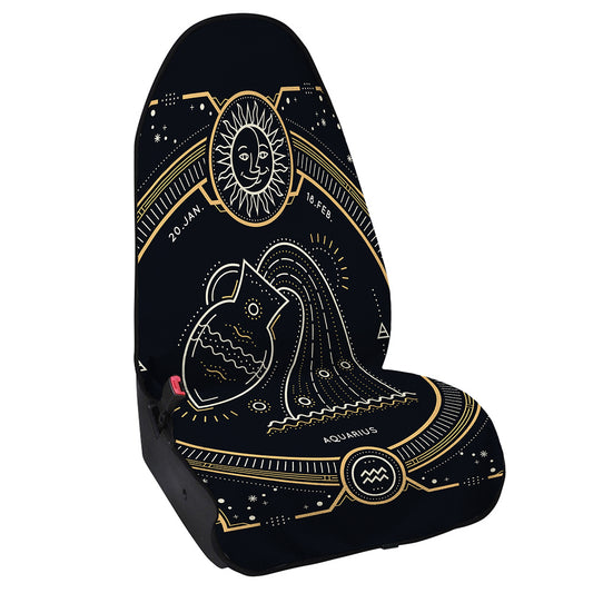 Vintage Aquarius Zodiac Sign Print Waterproof Car Seat Cover