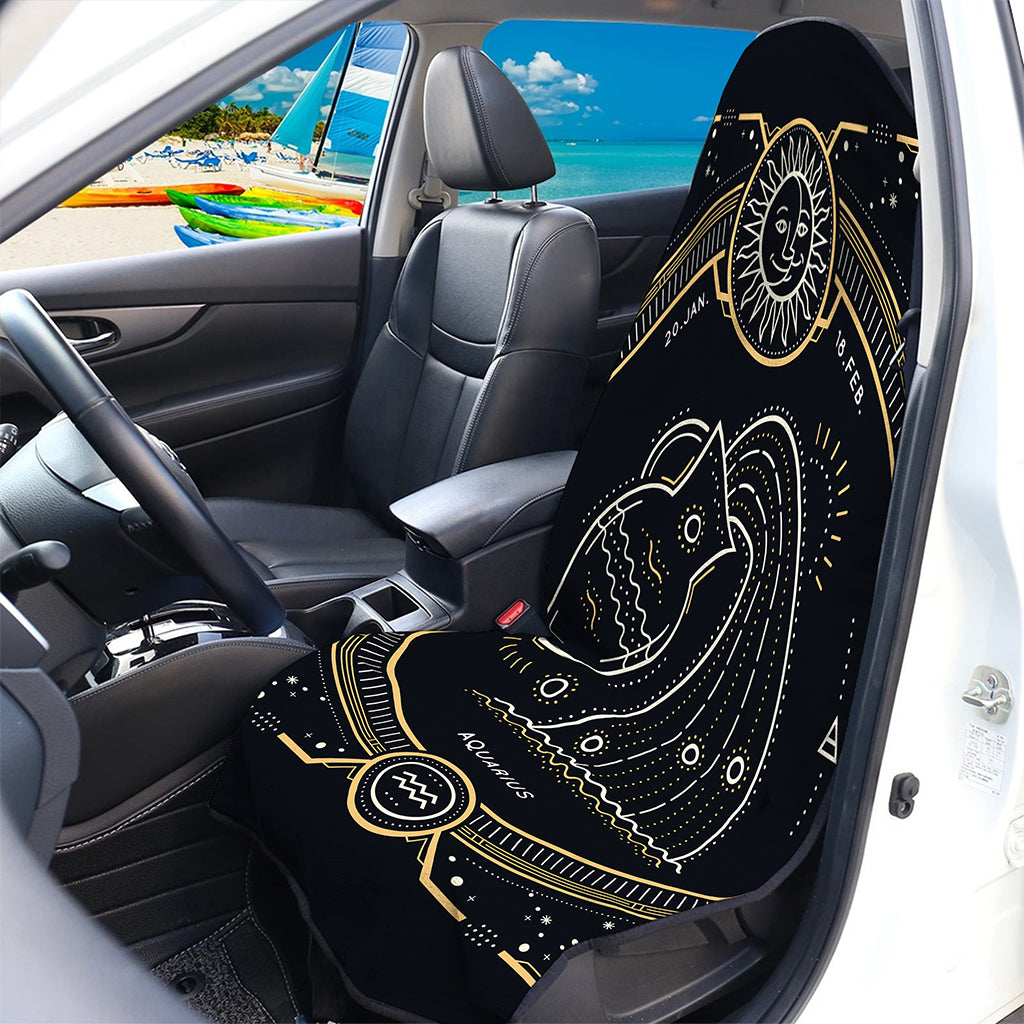 Vintage Aquarius Zodiac Sign Print Waterproof Car Seat Cover