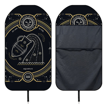 Vintage Aquarius Zodiac Sign Print Waterproof Car Seat Cover