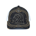 Vintage Aquarius Zodiac Sign Print White Mesh Trucker Hat