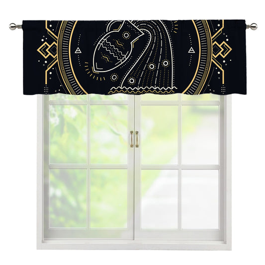 Vintage Aquarius Zodiac Sign Print Window Valance