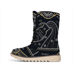 Vintage Aquarius Zodiac Sign Print Winter Boots