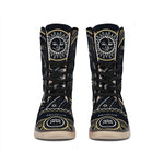 Vintage Aquarius Zodiac Sign Print Winter Boots