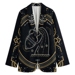 Vintage Aquarius Zodiac Sign Print Women's Cotton Blazer