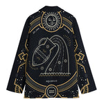 Vintage Aquarius Zodiac Sign Print Women's Cotton Blazer