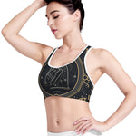 Vintage Aquarius Zodiac Sign Print Women's Sports Bra