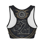 Vintage Aquarius Zodiac Sign Print Women's Sports Bra