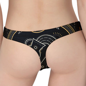 Vintage Aquarius Zodiac Sign Print Women's Thong