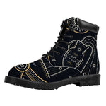 Vintage Aquarius Zodiac Sign Print Work Boots