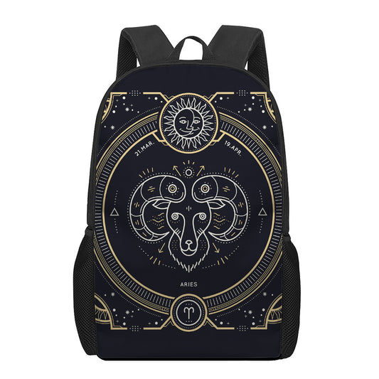 Vintage Aries Zodiac Sign Print 17 Inch Backpack