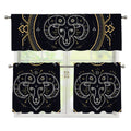 Vintage Aries Zodiac Sign Print 3 Piece Kitchen Curtains