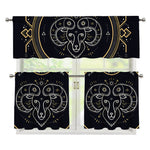 Vintage Aries Zodiac Sign Print 3 Piece Kitchen Curtains