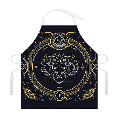 Vintage Aries Zodiac Sign Print Adjustable Apron