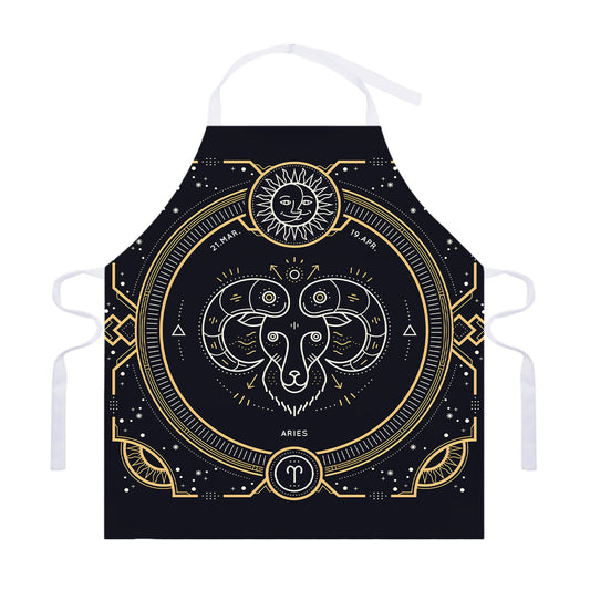 Vintage Aries Zodiac Sign Print Adjustable Apron