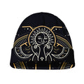 Vintage Aries Zodiac Sign Print Beanie