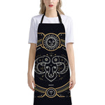 Vintage Aries Zodiac Sign Print Bib Apron With Pocket