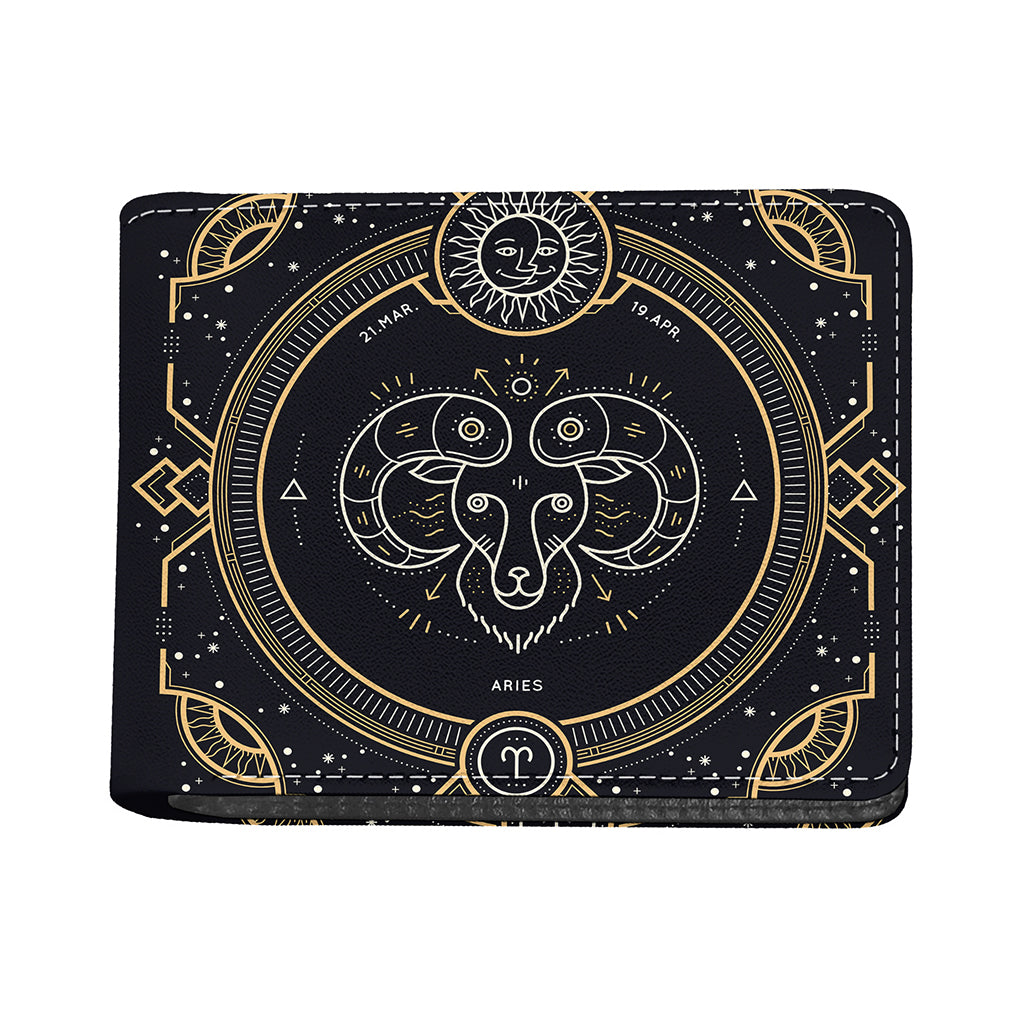 Vintage Aries Zodiac Sign Print Bifold Wallet