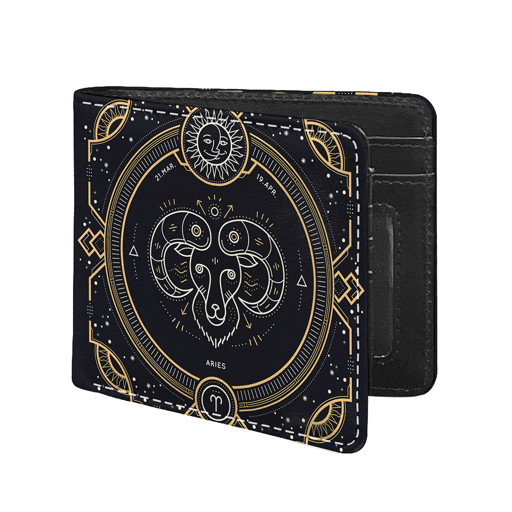 Vintage Aries Zodiac Sign Print Bifold Wallet