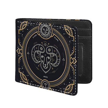 Vintage Aries Zodiac Sign Print Bifold Wallet