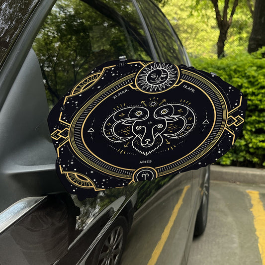 Vintage Aries Zodiac Sign Print Car Side Mirror Covers