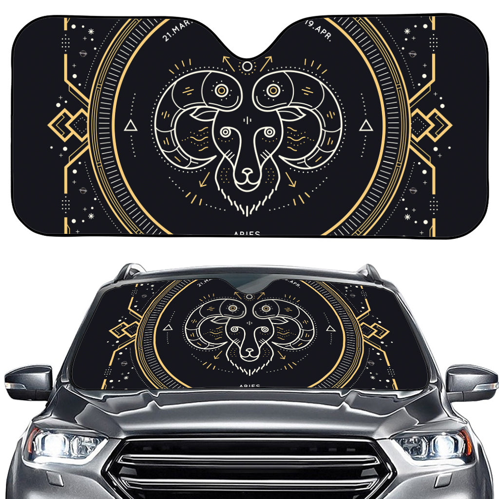 Vintage Aries Zodiac Sign Print Car Windshield Sun Shade