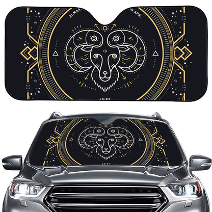Vintage Aries Zodiac Sign Print Car Windshield Sun Shade