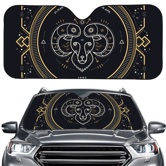 Vintage Aries Zodiac Sign Print Car Windshield Sun Shade