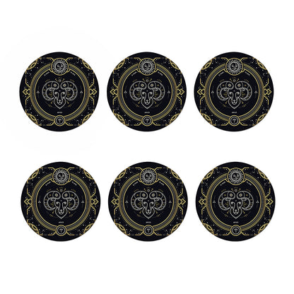 Vintage Aries Zodiac Sign Print Coaster Set