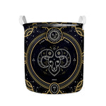 Vintage Aries Zodiac Sign Print Collapsible Laundry Basket
