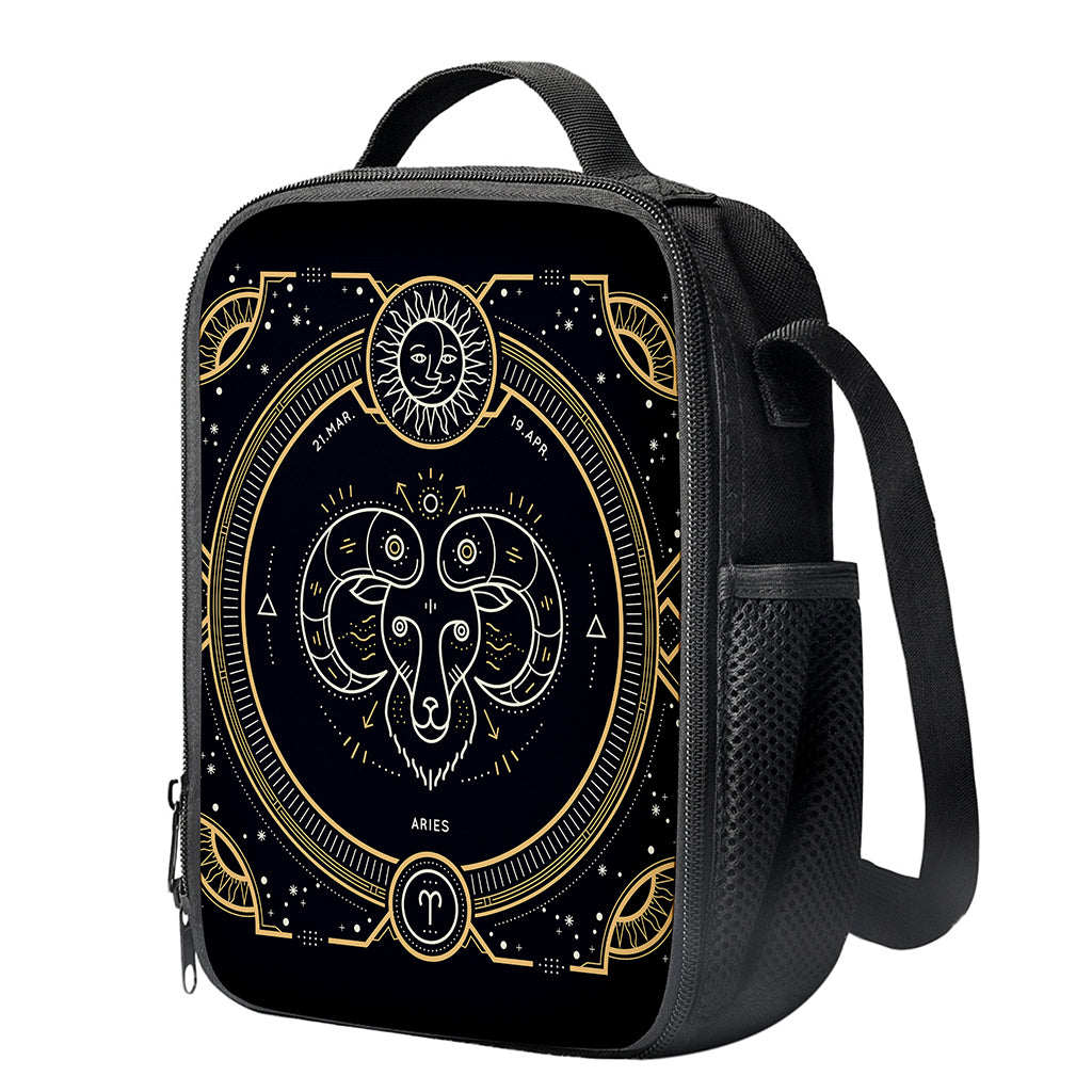 Vintage Aries Zodiac Sign Print Crossbody Lunch Bag