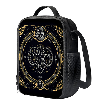 Vintage Aries Zodiac Sign Print Crossbody Lunch Bag