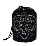 Vintage Aries Zodiac Sign Print Drawstring Makeup Bag